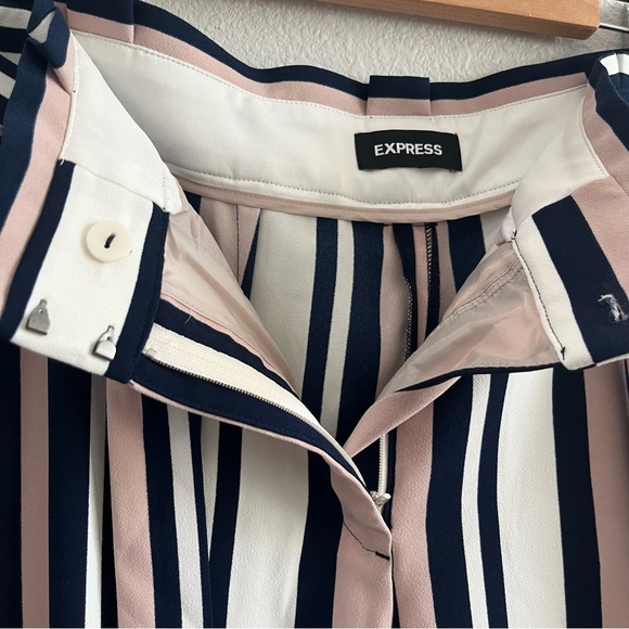 Express high waisted striped sash tie ankle pants - Picture 4 of 8